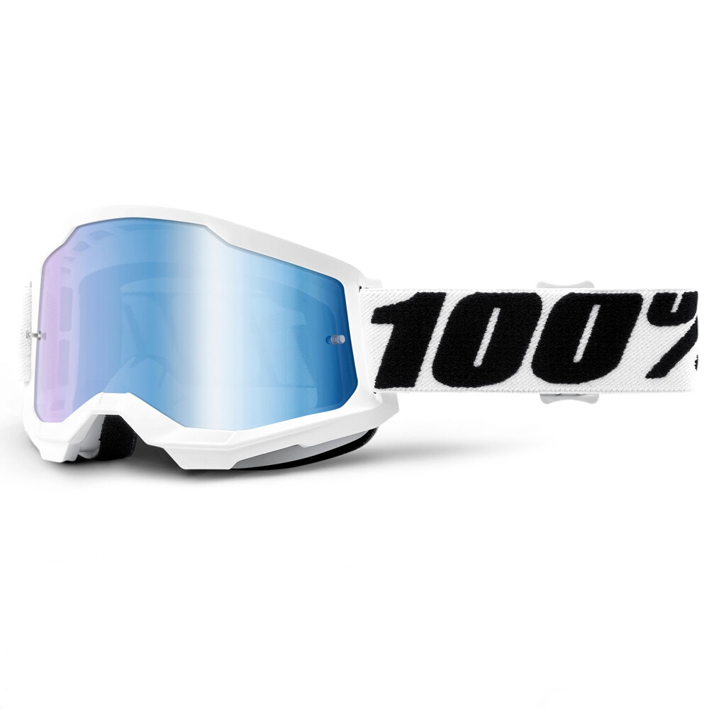 100% Strata 2 Everest Blue Mirror Lens MX Goggle