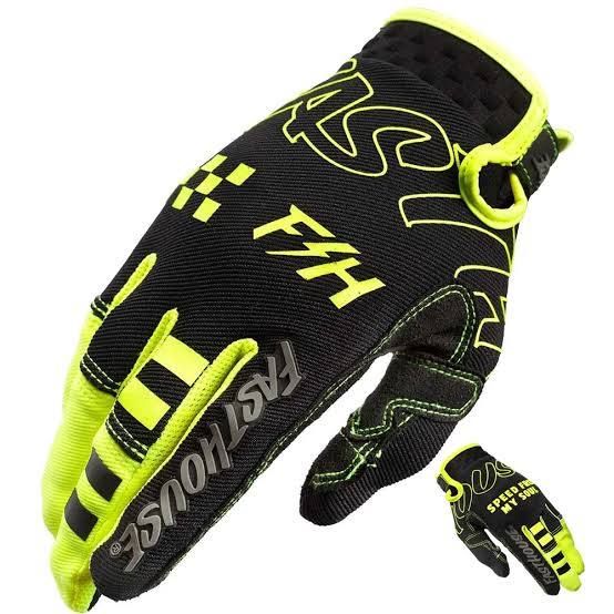 FAsthouse black and green speedstyle gloves motocross atv dirtbike gloves Fasthouse Speed Style Riot Gloves Black Hi-Viz