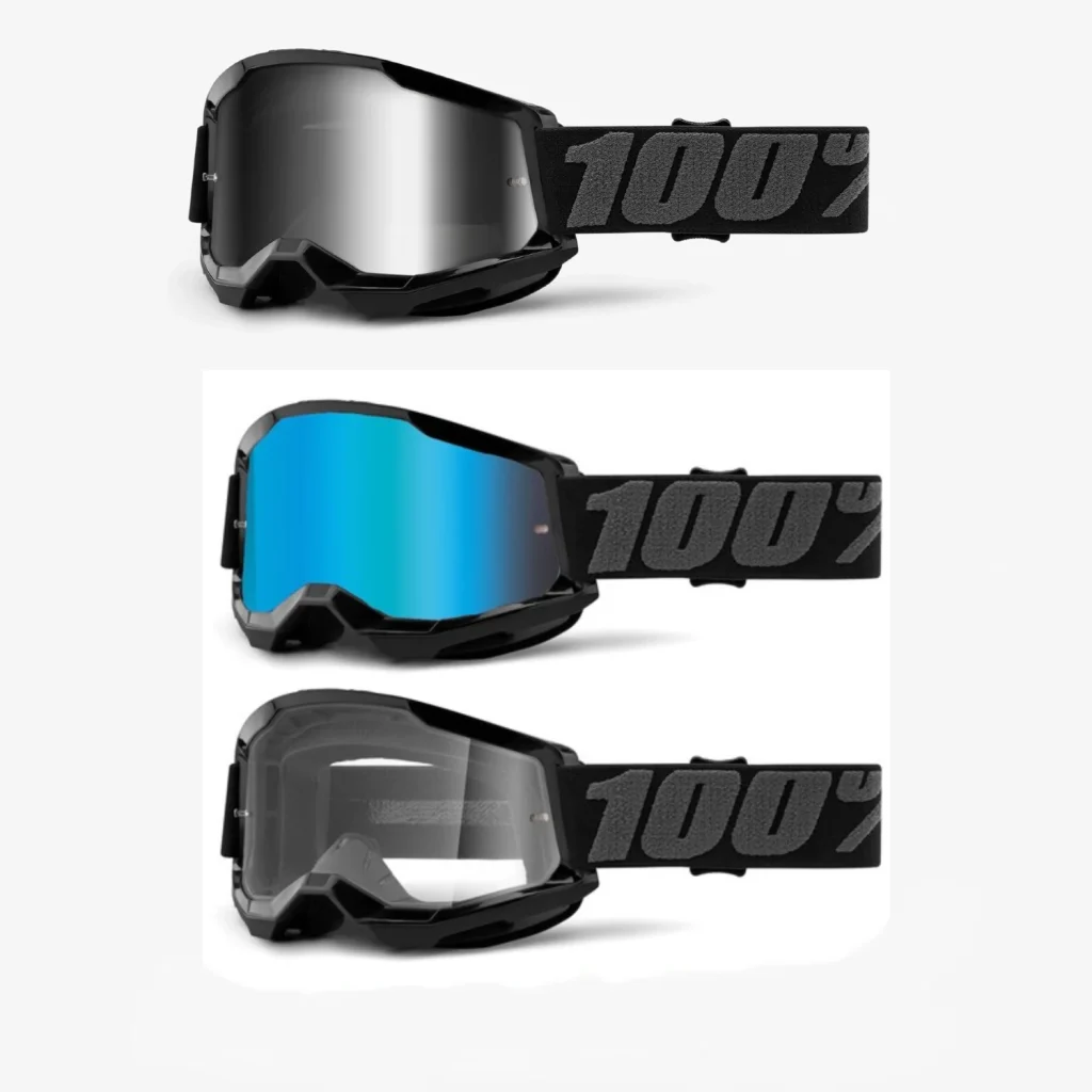 100% Strata 2 Black MX Goggles