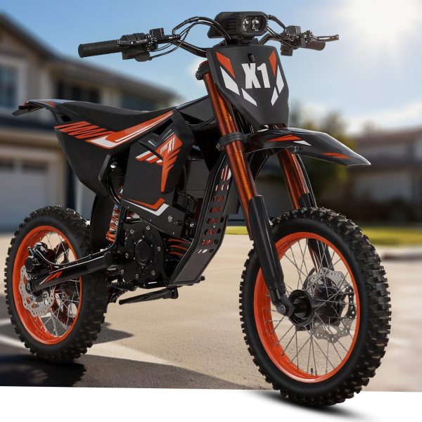 Electric Dirt Bike 4500W Peak Electric Motorcycle 60V 28.8AH E-MoutainBike 50MPH