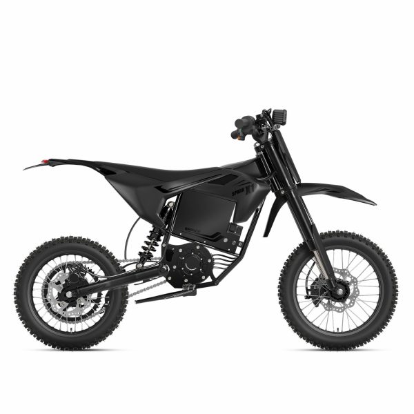Electric Dirt Bike 4500W Peak Electric Motorcycle 60V 28.8AH E-MoutainBike 50MPH side black QRONGE X1 4500W Electric Dirt Bike | 60V 28.8Ah | 50 MPH Off-Road Motocross Bike Black