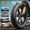 FAt tires TST GRP - 20 Peak 1500W Full Suspension Moped-style Electric Bike, 48V:15Ah - Black TST R002 20-inch fat tire electric bike wheel