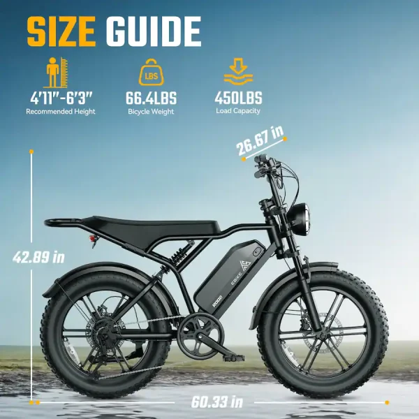 TST R002 1500W electric bike with 20-inch fat tires Off Road Electric Bike
