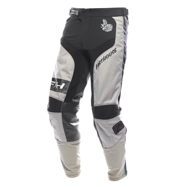 Side view of Fasthouse Gray/Black Grindhouse Dirt Bike Riding MX Pants