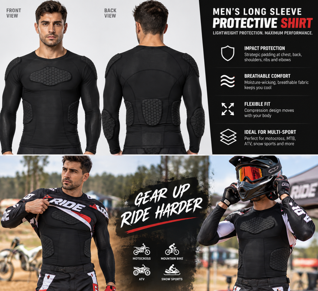 Mens motocross protective gear